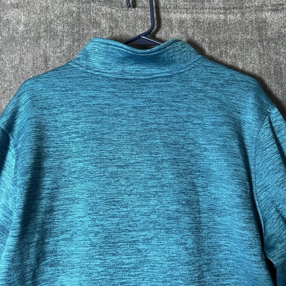Under Armour ColdGear Men's XL Blue Heather 1/4 Zip Mock Neck Fleece Pullover